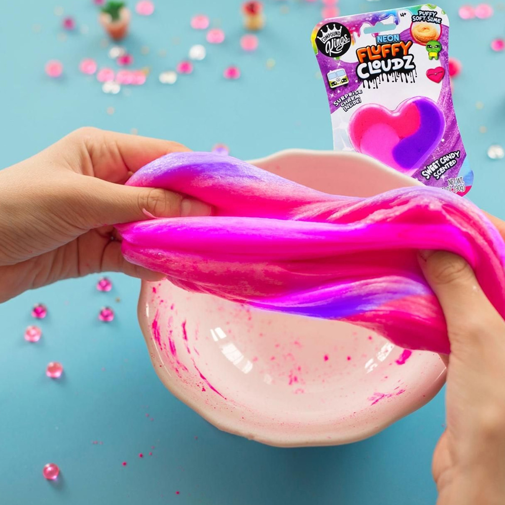 Compound Kings Neon Fluffy Cloudz illatos felhő slime - Cukorka szív kép 2