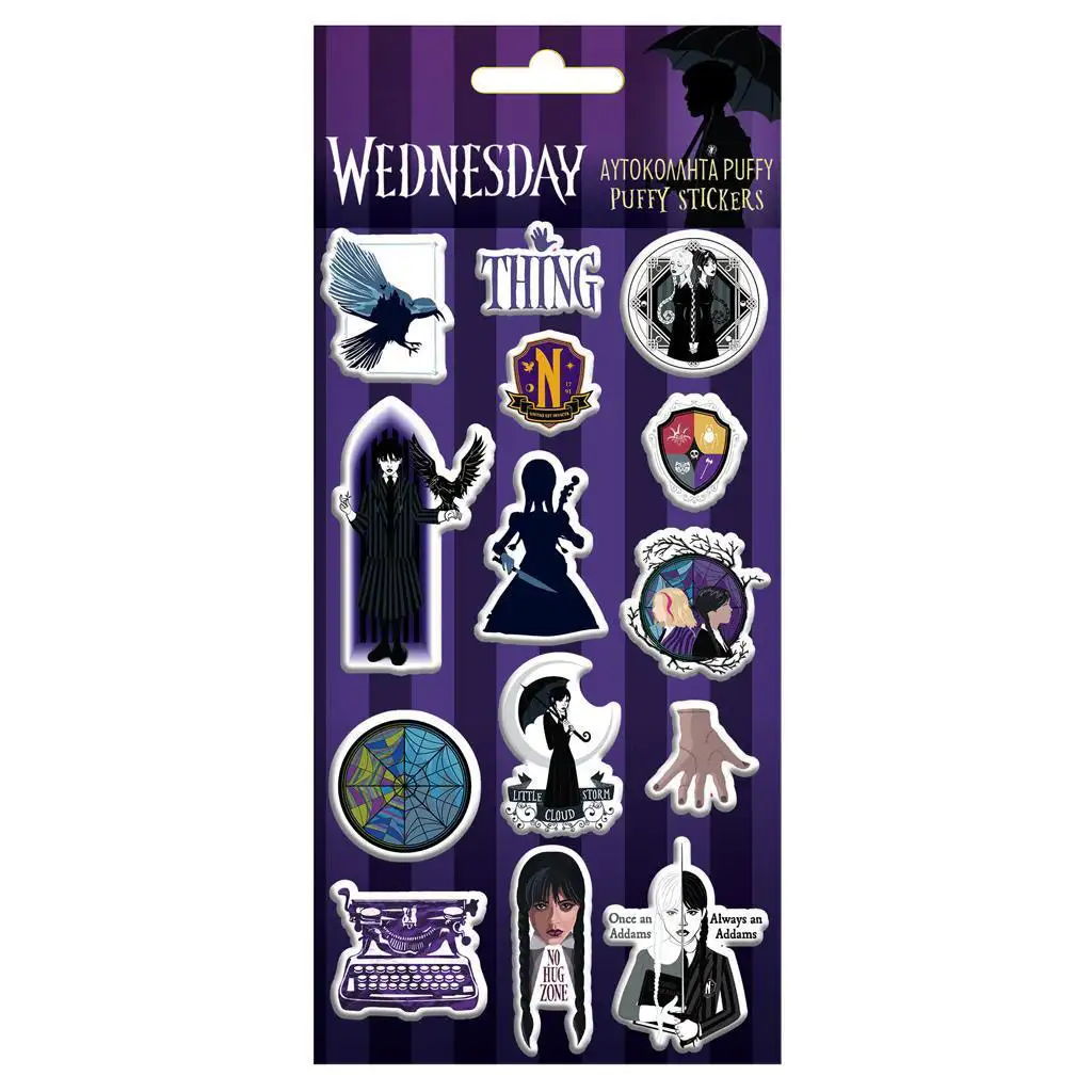 Luna: Wednesday 3D pufi matrica szett 10x22cm íven