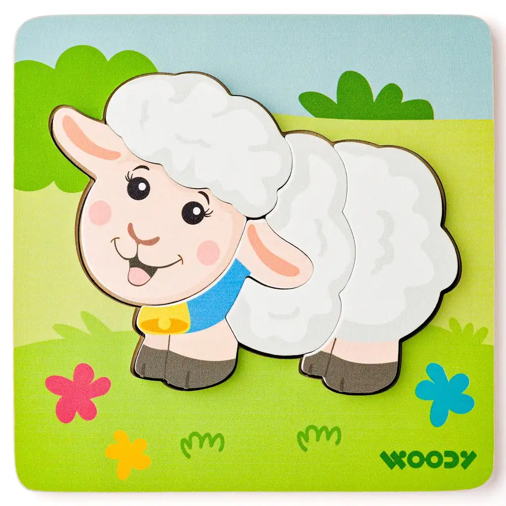 Fa bárányos 5db-os baba puzzle - Woodyland