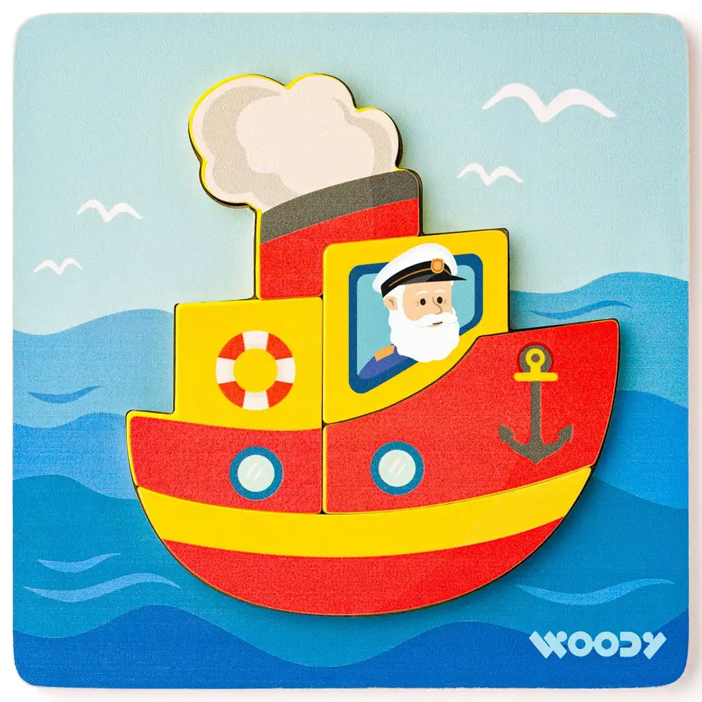 Fa hajós 5db-os baba puzzle - Woodyland