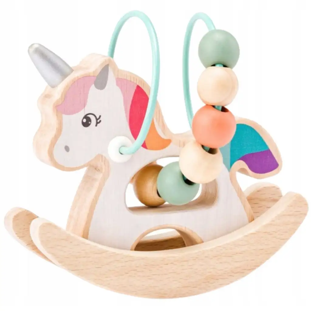 Fa unikornisos golyóvezető bébijáték - Woodyland