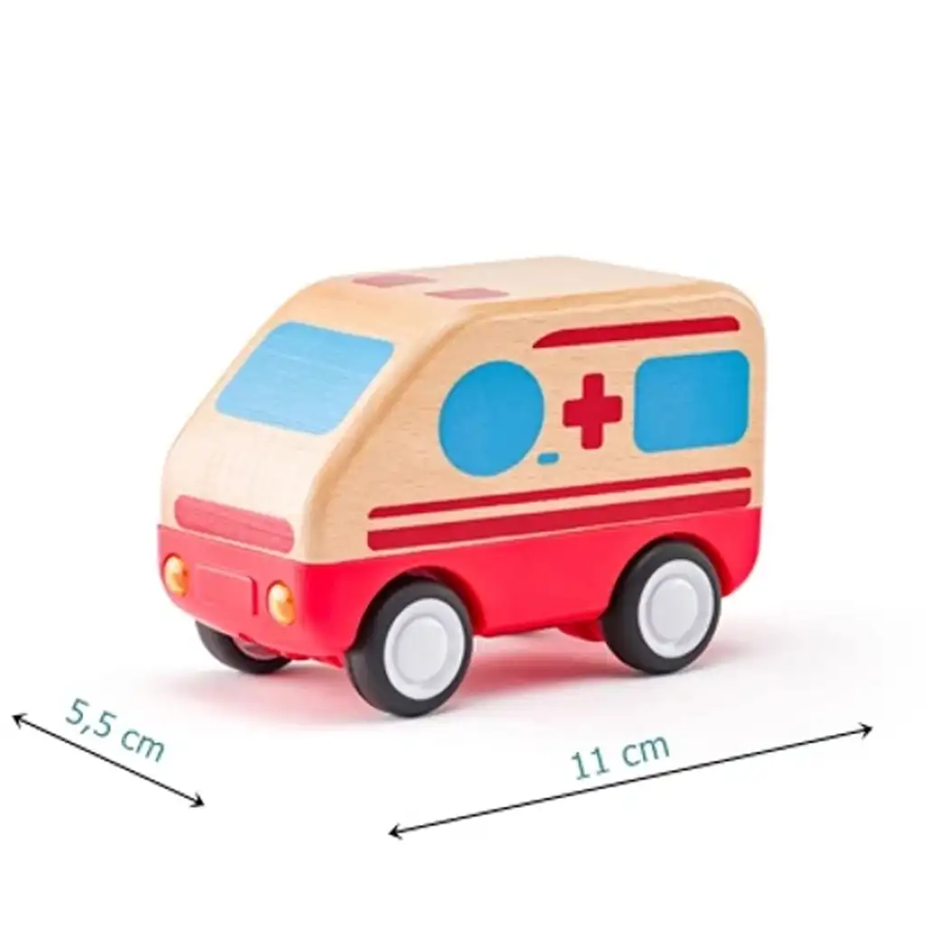 Fa mentőautó fénnyel és hanggal - Woodyland kép 2