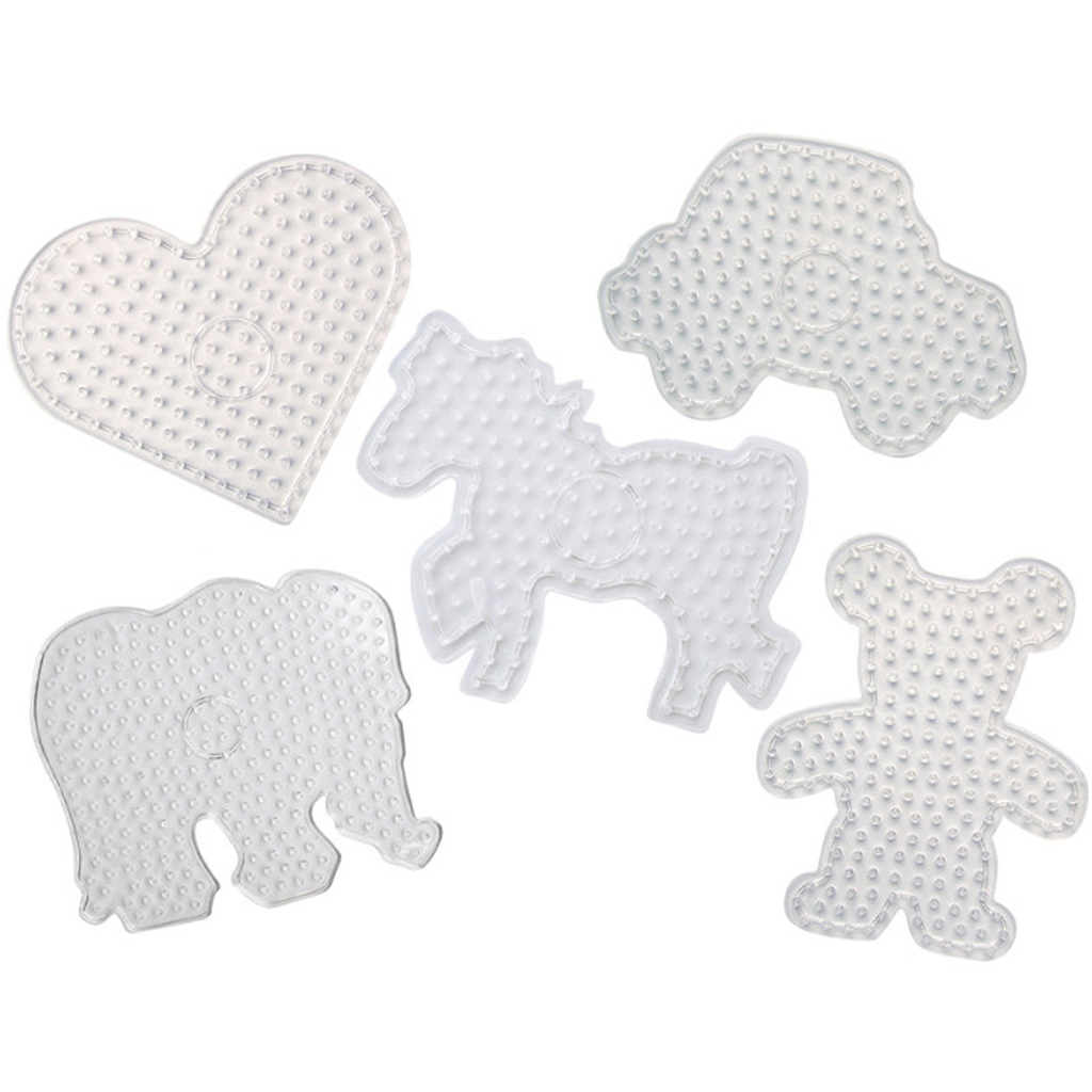 PlayBox: XL méretű vasalható gyöngy alaplap készlet - 5db, vegyes formák