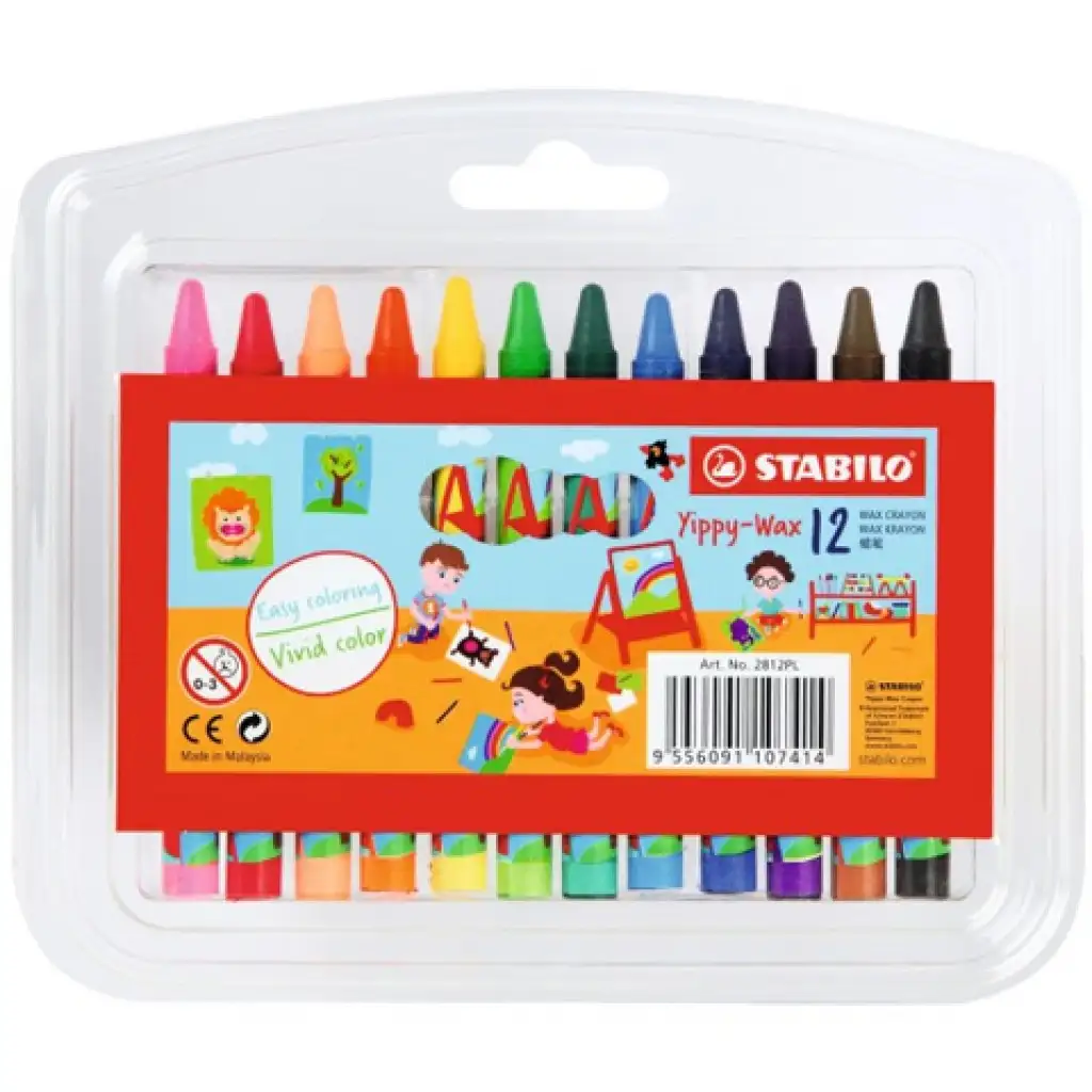 Stabilo: Yippy-Wax zsírkréta 12db-os készlet
